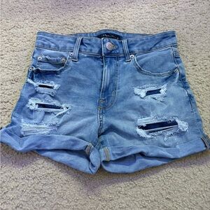 Aeropostale Blue Jean Shorts Distressed High-Waisted